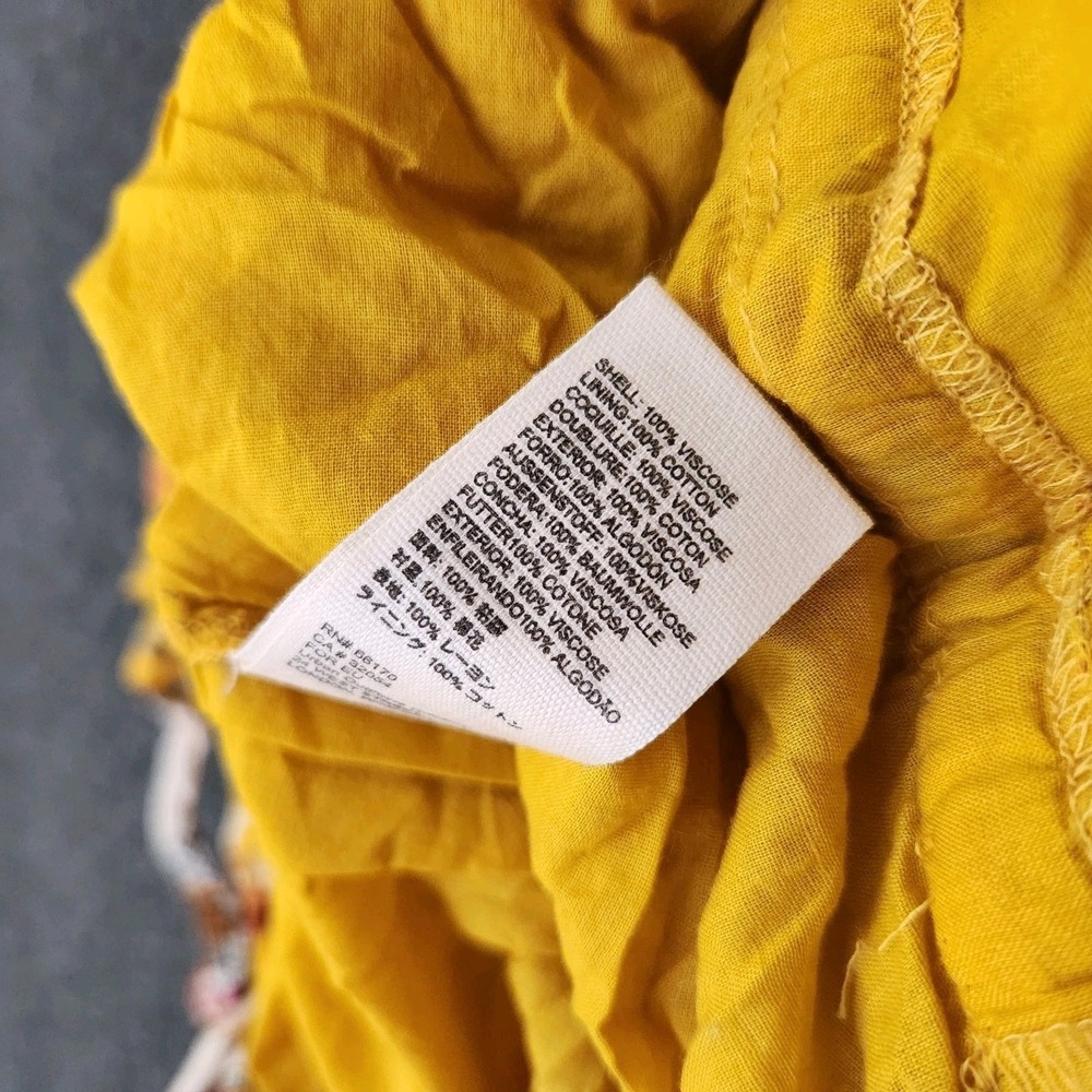Free People Women's XS Georgia Mustard Floral Boho Jumpsuit Cottagecore Prairie - Picture 10 of 10